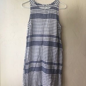 White and blue/gray Linen dress